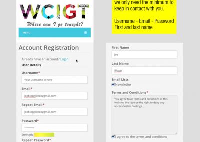 Shows simple registration sign up form example